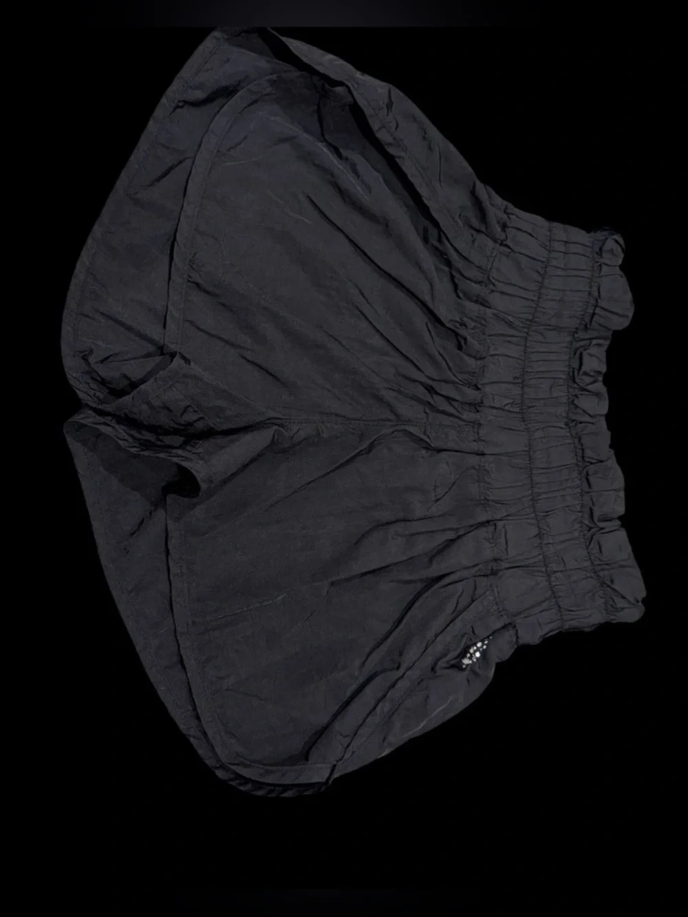 Black Elastic Waist Bubble Shorts